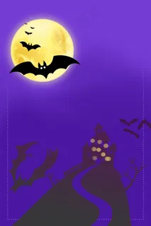 紫色渐变简约城堡万圣节H5