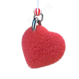 七夕情人节温馨浪漫毛绒爱心
