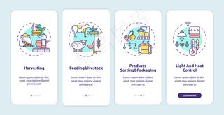 农业机械类型登船手机app移动应用程序app页面屏幕与概念。