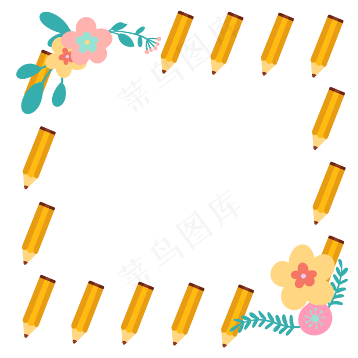 教师节铅笔边框(2000X2000(DPI:300))psd模版下载