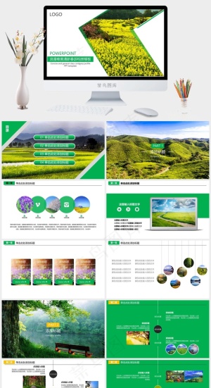 白色突出实景风PPT模板预览图