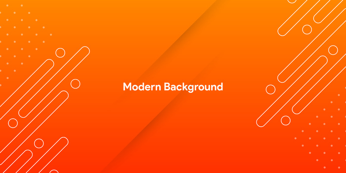 具有现代线条背景的抽象渐变橙色