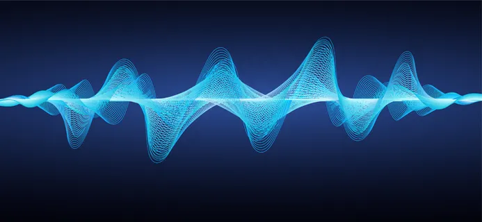 抽象蓝色声波。