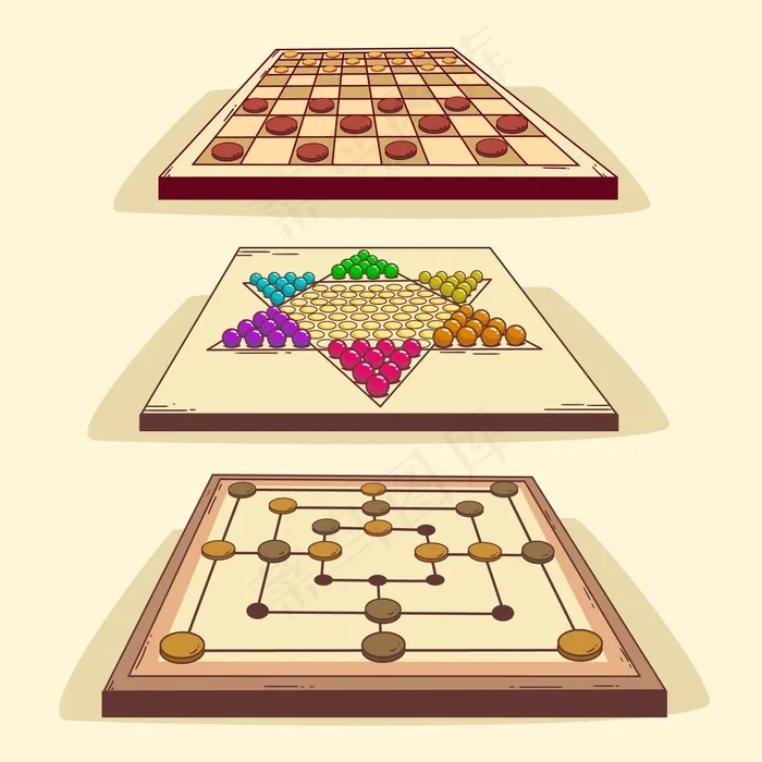 棋盘游戏系列eps,ai矢量模版下载