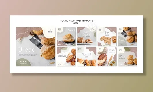 面包概念社交媒体帖子模板