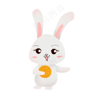 兔子手拿月饼免抠图