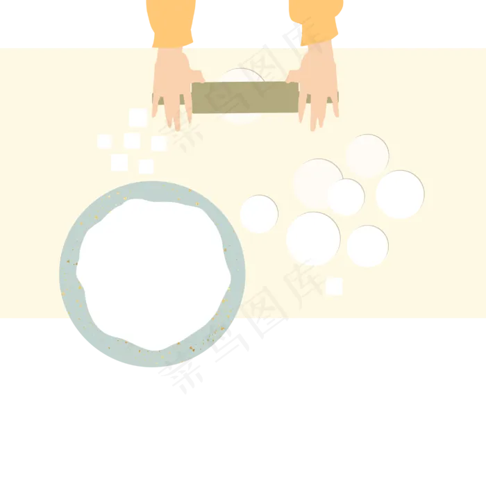 冬至包饺子流程(3000X3000(DPI:300))psd模版下载