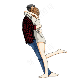 七夕情人节情侣男人女人拥抱爱情