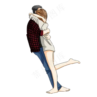 七夕情人节情侣男人女人拥抱爱情