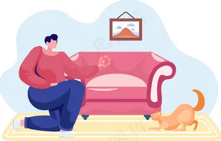 带着姜猫的女孩在家休息。用甜甜圈喂小猫的女人。