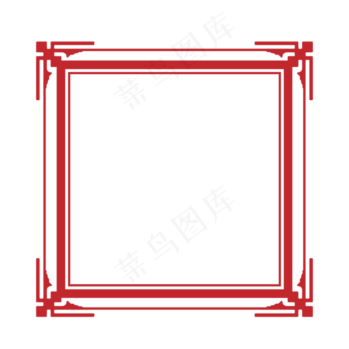 红色中国风复古花边边框中秋(2000X2000(DPI:300))psd模版下载