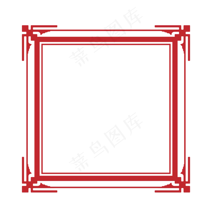 红色中国风复古花边边框中秋(2000X2000(DPI:300))psd模版下载