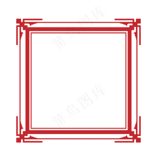 红色中国风复古花边边框中秋