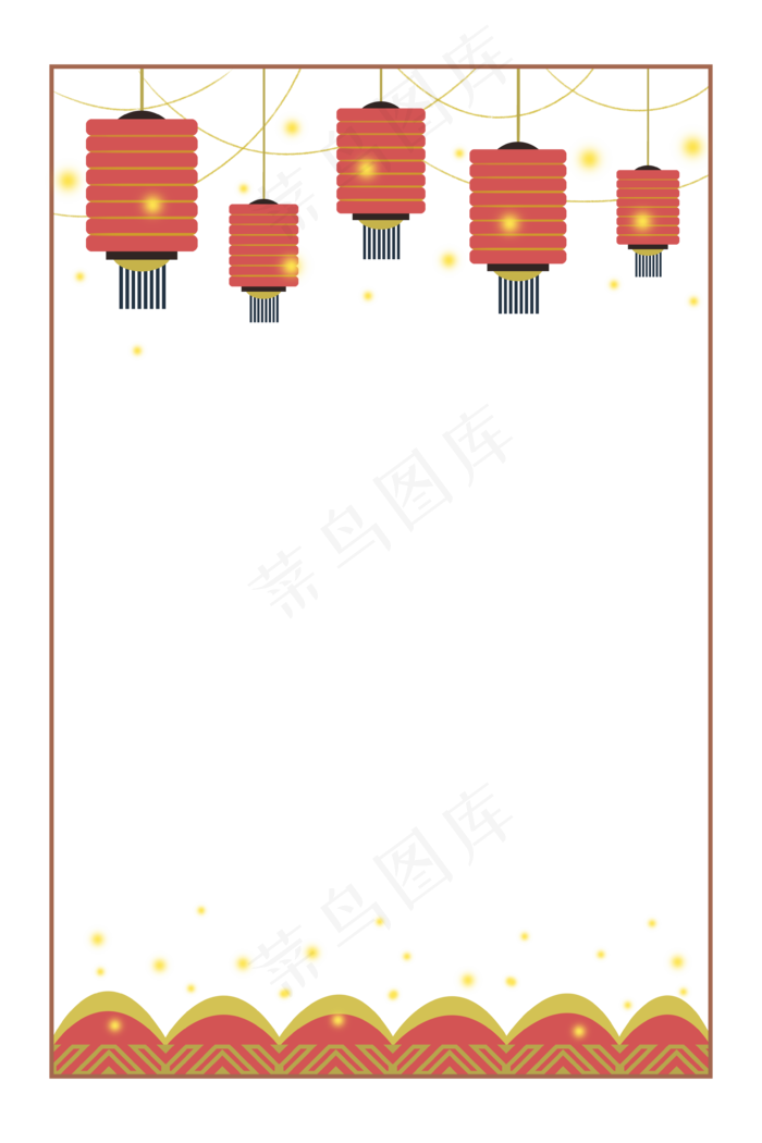 中秋节节日中秋佳节红色灯笼边框(3543X5315(DPI:300))psd模版下载