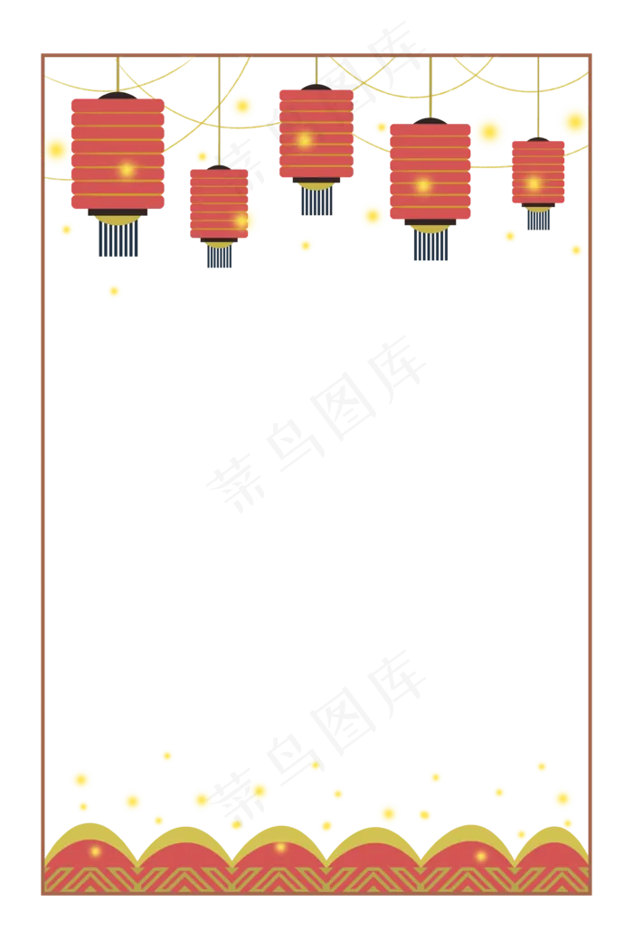 中秋节节日中秋佳节红色灯笼边框(3543X5315(DPI:300))psd模版下载