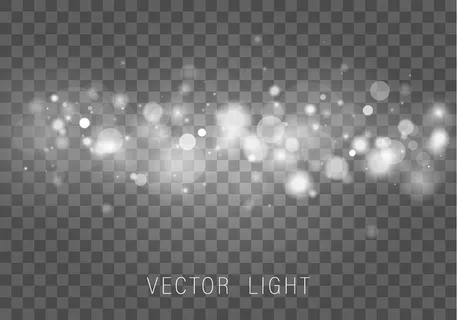 发光的(bokeh)散景光效果隔离在透明背景上。