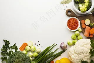 带复印空间的蔬菜平铺混合料