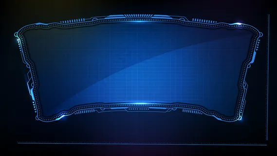抽象的未来主义背景。蓝色发光科技科幻框架hud ui