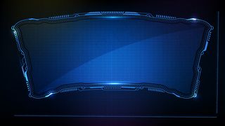 抽象的未来主义背景。蓝色发光科技科幻框架hud ui