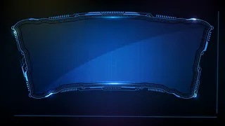 抽象的未来主义背景。蓝色发光科技科幻框架hud ui