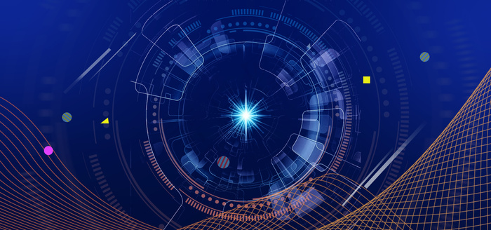 大气蓝色动感科技公司年会banner背景