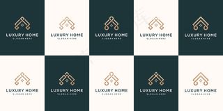 集合房地产极简主义图标家居线性风格