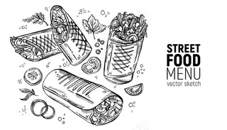 一套街头食品。