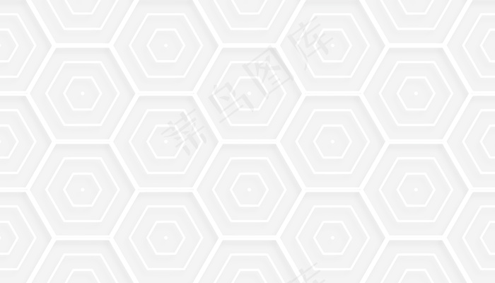 三维风格六边形白色图案背景设计