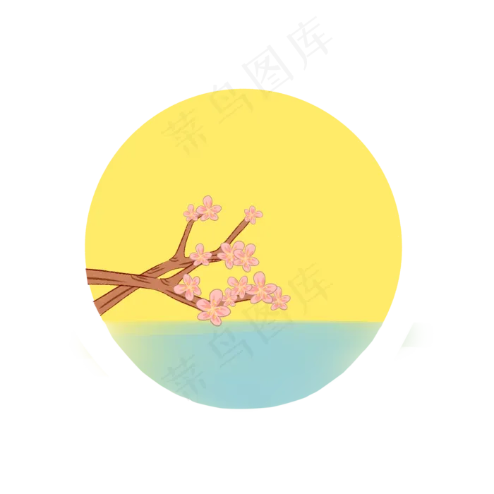 中秋节月影梅花可商用元素(2000X2000(DPI:299))psd模版下载