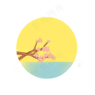 中秋节月影梅花可商用元素 中秋节月影梅花可商用元素