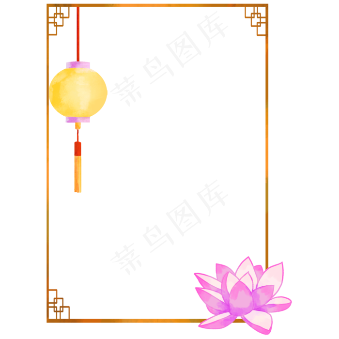 中秋节河灯边框(2000X2000(DPI:300))psd模版下载