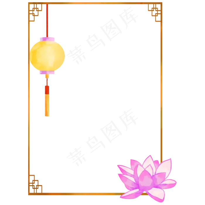 中秋节河灯边框(2000X2000(DPI:300))psd模版下载