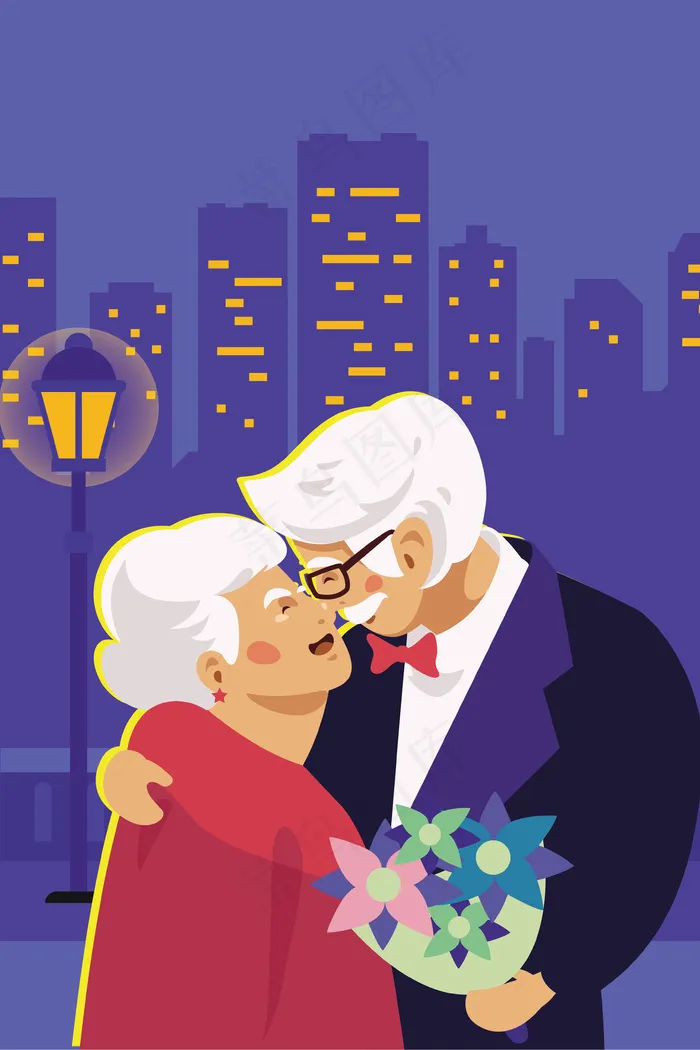 重阳节之接头浪漫之吻(2880X1620(DPI:300))ai矢量模版下载