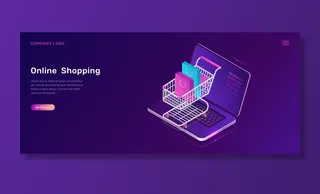 网上购物等距概念，购物车