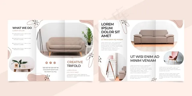 最小三折页小册子模板