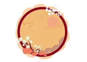 春节中式梅花边框