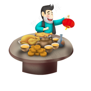 手拿灯笼的男人