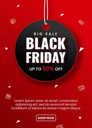 黑色星期五连枷模板与标签