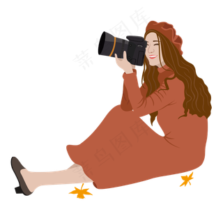 立秋暖色卡通女孩