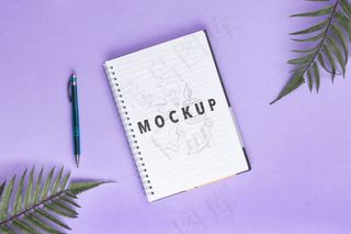 桌面概念，桌上有笔记本和笔