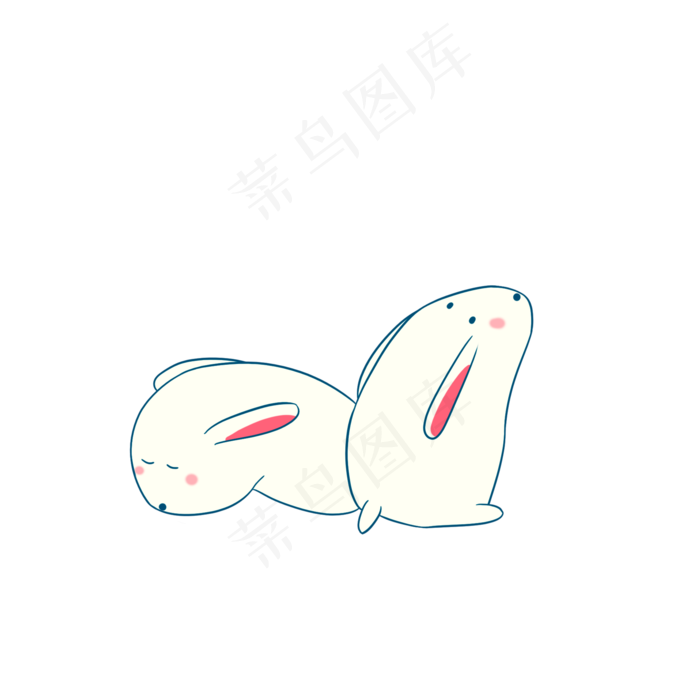 卡通两只可爱的小兔子(2000X2000(DPI:150))psd模版下载