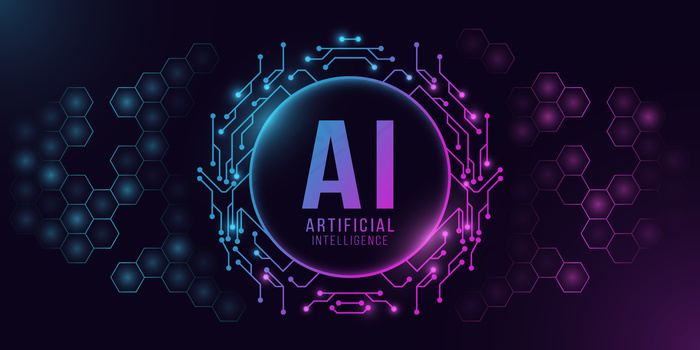 带有计算机电路板的未来派圆形横幅banner。