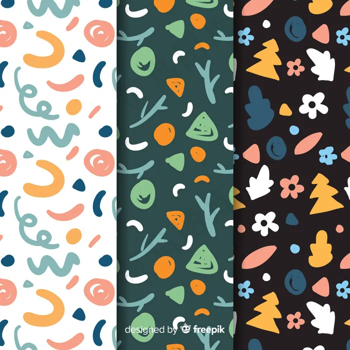 抽象手绘图案集eps,ai矢量模版下载