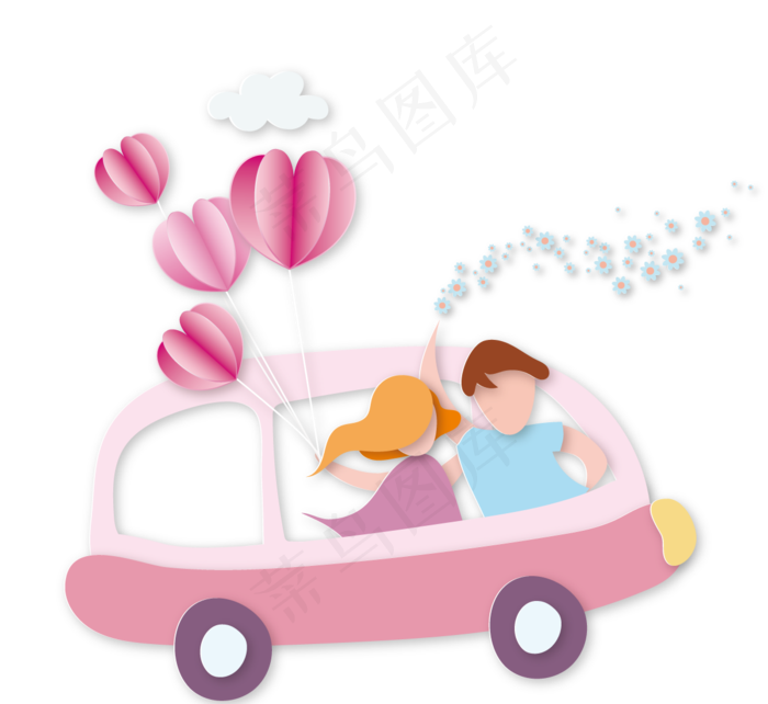 情人节情侣爱三维剪纸