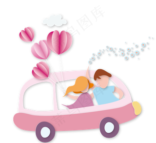 情人节情侣爱三维剪纸