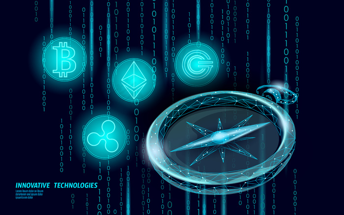 以太坊比特币ripple coin数字加密货币指南针在线支付。eps,ai矢量模版下载