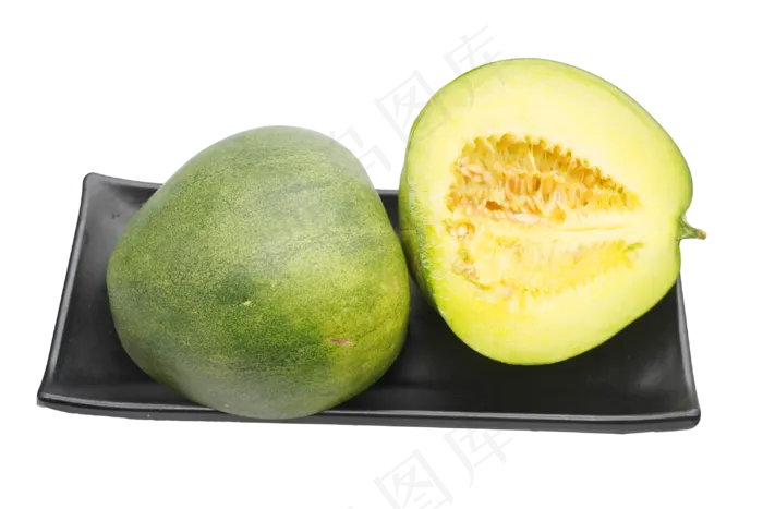 切开绿色甜瓜(3000*2000px 300 dpi )