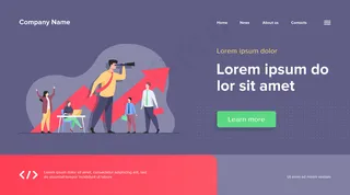 团队领导和团队合作理念。带着望远镜遥望远方的商人是一支领导团队。计划、挑战、领导力主题