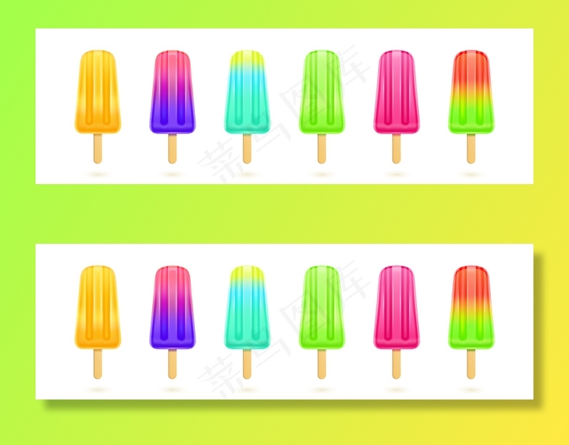水果冰棒五颜六色冰激凌木棍套装