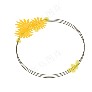 手绘风秋天花朵边框